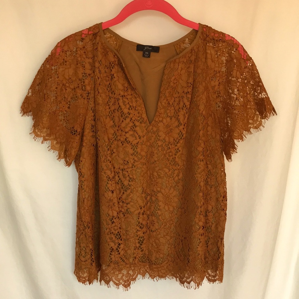 J Crew V-Neck Lace Short Sleeve Blouse (BUY 3 GET 1 FREE!)*